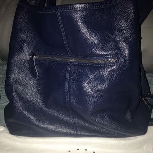 Stunning Navy blue leather purse- Canci